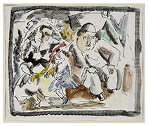 The Family, watercolour by Jules Pascin 1920